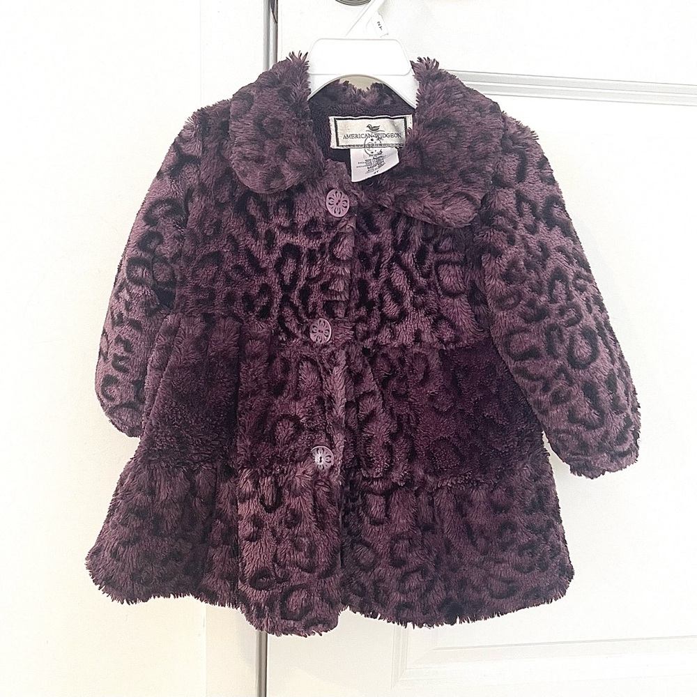 Adorable Leopard print Plush / Fur coat for baby girl / 2 T